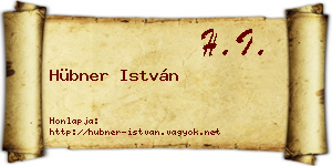 Hübner István névjegykártya